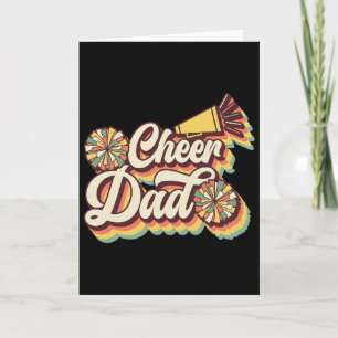 Cheer Dad Retro 70s 80s Fathers Day Cheerleader Ch Card