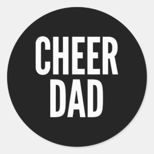 Cheer Dad Royal Blue Cheerleading Matching Parents Classic Round Sticker