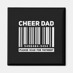 Cheer Dad Scan For Payment Funny Rcode Cheerleadin Magnet