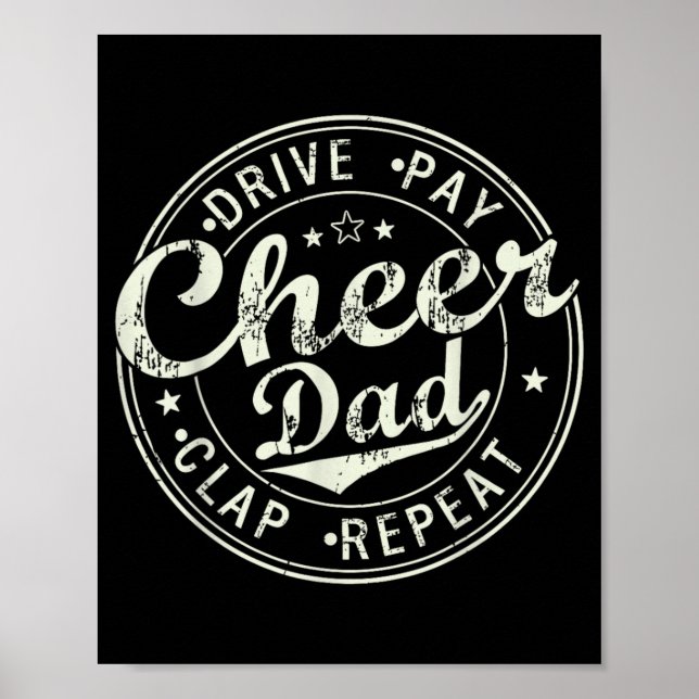 Cheer Dad Shirts for Men Fathers Day Funny Poster (Front)