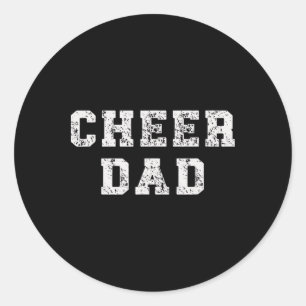 Cheer Dad Supporter Father Cheerleading Mens Classic Round Sticker