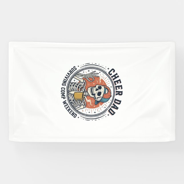 Cheer Dad Surviving Comp Weekend Skeleton Shirt_1 Banner (Horizontal)