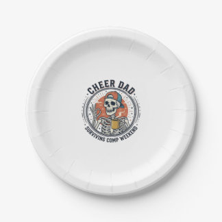 Cheer Dad Surviving Comp Weekend Skeleton Shirt_1 Paper Plate
