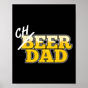 Cheer Dad T Shirt Father's Day Beer Cheerleading G Poster