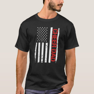 Cheer Dad USA American Flag Cheerleading T-Shirt