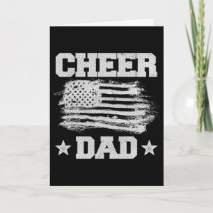 Cheer Dad Vintage American Flag Father Cheerleader Card