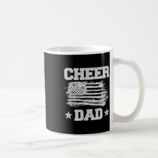 Cheer Dad Vintage American Flag Father Cheerleader Coffee Mug