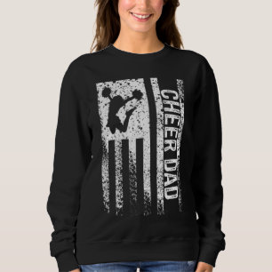 Cheer Dad Vintage American Flag Father Cheerleader Sweatshirt