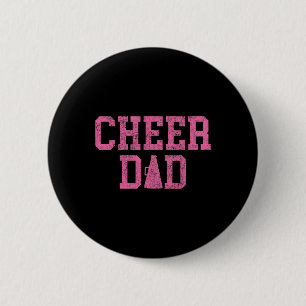 Cheer Dad Vintage Retro Cheerleading Pink 6 Cm Round Badge