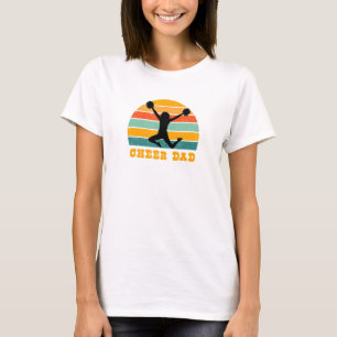 Cheer Dad With Vintage Sunset T-Shirt