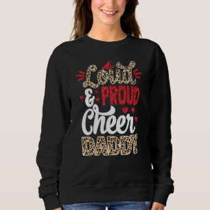 Cheer Daddy Biggest Fan Leopard Print And Pom Pom Sweatshirt