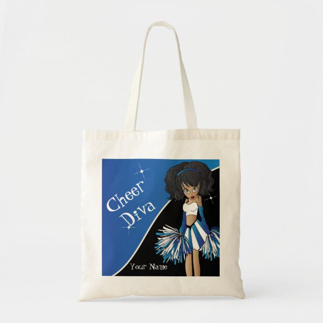 Cheer Diva Blue Cheerleader Tote Bag (Front)