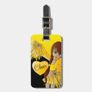 Cheer Diva Yellow Cheerleader Luggage Tag