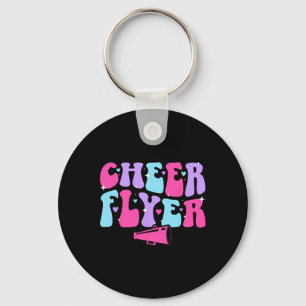 Cheer Flyer Cheerleader Flyer Groovy Cheerleading Key Ring