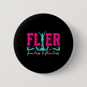 Cheer Flyer Fearless And Flawless Cheerleading Fly 6 Cm Round Badge