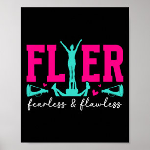 Cheer Flyer Fearless And Flawless Cheerleading Fly Poster