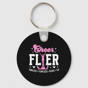 Cheer Flyer Fearless Flawless Fierce Cheerleading Key Ring