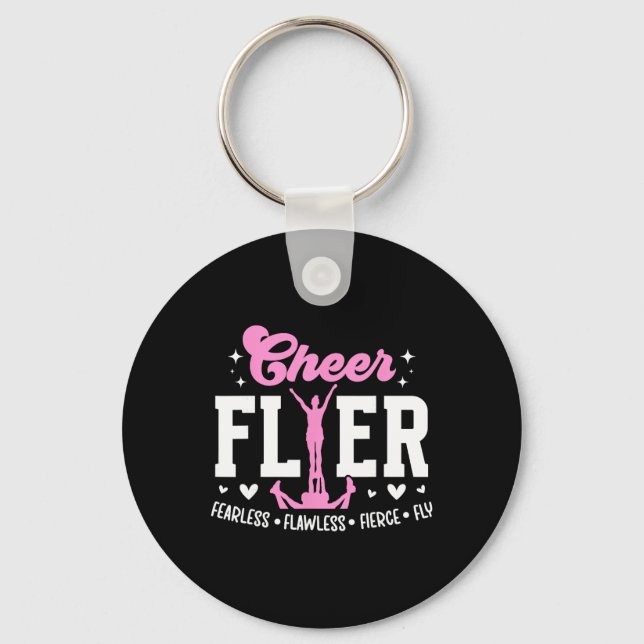 Cheer Flyer Fearless Flawless Fierce Cheerleading  Key Ring (Front)