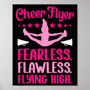 Cheer Flyer Fearless Flawless Fierce Cheerleading Poster