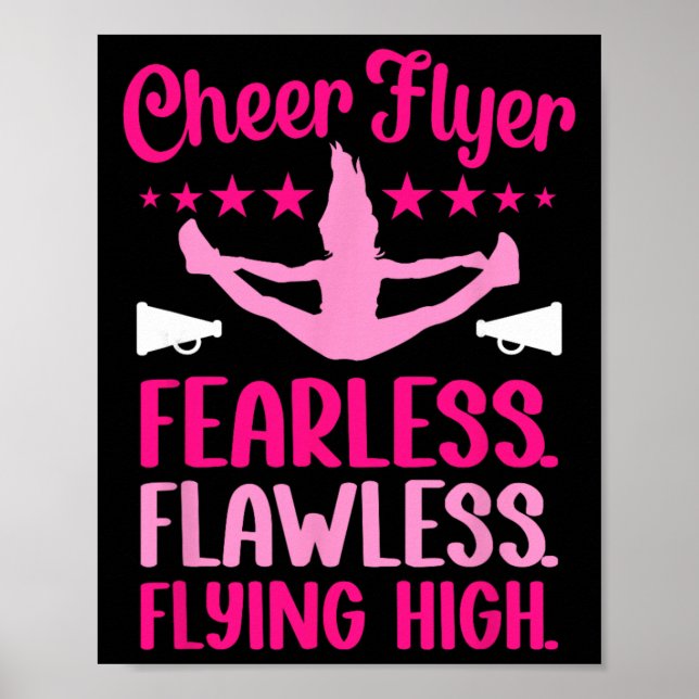 Cheer Flyer Fearless Flawless Fierce Cheerleading  Poster (Front)