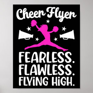 Cheer Flyer Fearless Flawless Fierce Cheerleading Poster