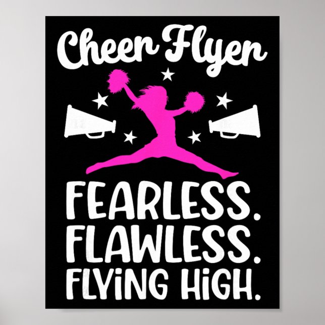 Cheer Flyer Fearless Flawless Fierce Cheerleading  Poster (Front)