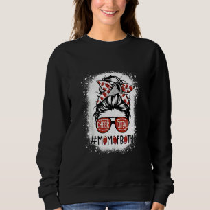 Cheer Football Cheerleading Mum Of Both Messy Hair Sweatshirt