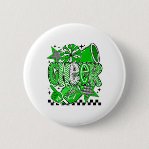 Cheer Footll Cheerleading Cheerleader Green Women 6 Cm Round Badge