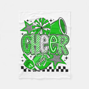 Cheer Footll Cheerleading Cheerleader Green Women  Fleece Blanket