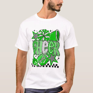 Cheer Footll Cheerleading Cheerleader Green Women T-Shirt
