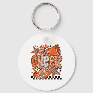 Cheer Footll Cheerleading Cheerleader Orange Women Key Ring