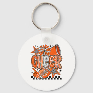 Cheer Footll Cheerleading Cheerleader Orange Women Key Ring