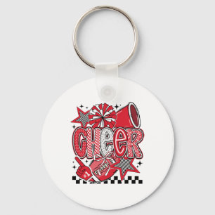 Cheer Footll Cheerleading Cheerleader Red Women Gi Key Ring