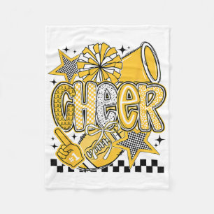 Cheer Footll Cheerleading Cheerleader Yellow Women Fleece Blanket