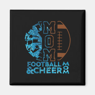 Cheer Footll Cheerleading Mum Of Both Messy Bun Bl Magnet