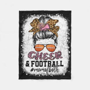 Cheer Footll Cheerleading Mum Of Both Messy Hair B Fleece Blanket