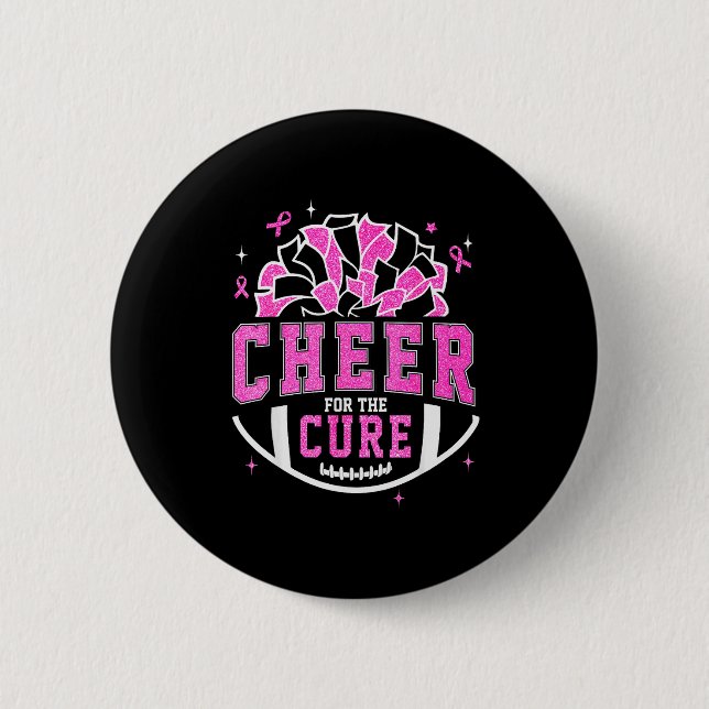 Cheer For The Breast Cancer Awareness Cheerleader  6 Cm Round Badge (Front)