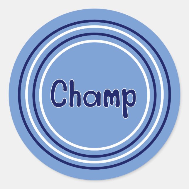 Cheer for the Champ Classic Round Sticker (Front)