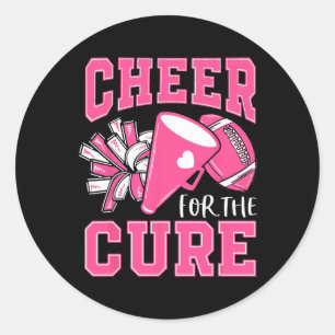 Cheer For The Cure Breast Cancer Awareness Cheerle Classic Round Sticker