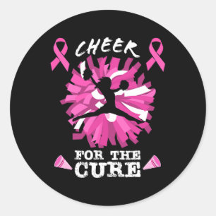 Cheer For The Cure Breast Cancer Awareness Month C Classic Round Sticker