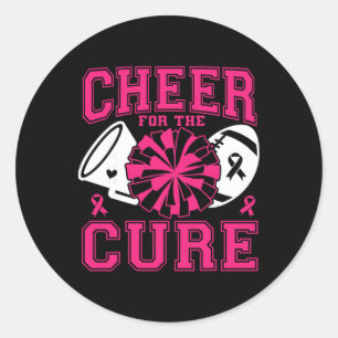 Cheer For The Cure Breast Cancer Awareness Pink Ri Classic Round Sticker