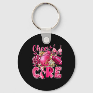 Cheer For The Cure Breast Cancer Football Support Key Ring