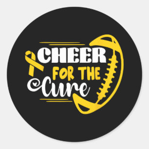 Cheer For The Cure Childhood Cancer Awareness Gold Classic Round Sticker