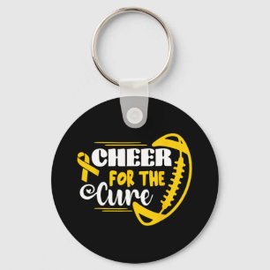 Cheer For The Cure Childhood Cancer Awareness Gold Key Ring