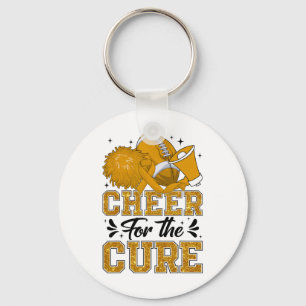 Cheer For The Cure Childhood Cancer Footll Cheerle Key Ring
