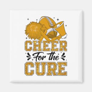 Cheer For The Cure Childhood Cancer Footll Cheerle Magnet