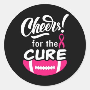 Cheer For The Cure Football Breast Cancer Awarenes Classic Round Sticker