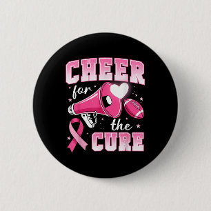 Cheer For The Cure Football Cheerleading Breast Ca 6 Cm Round Badge