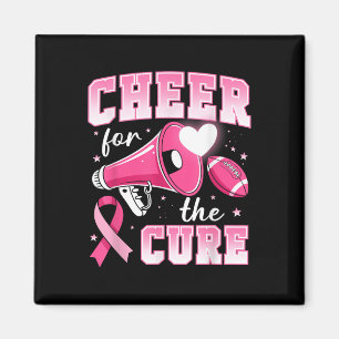 Cheer For The Cure Football Cheerleading Breast Ca Magnet