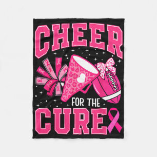 Cheer For The Cure Leopard Cheer Pink Footll Women Fleece Blanket